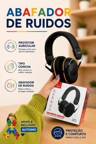 Protetor Auricular Infantil Redução de Ruídos para Estudo e Concentração