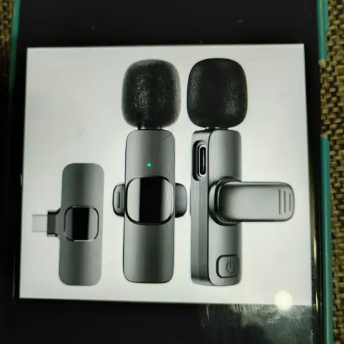 Microfone de lapela duplo 