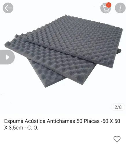 Espuma acústica 50x50 x 3,5cm