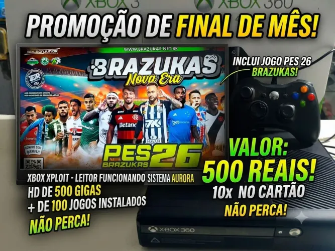 Xbox xploit lotado de jogos,hd de 500 gigas,promocao de fim de mes