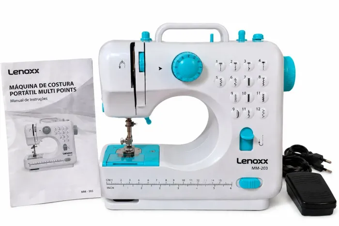 Máquina De Costura Portátil Lenoxx MM-203 12 Pontos Com Caixa Original - Usada