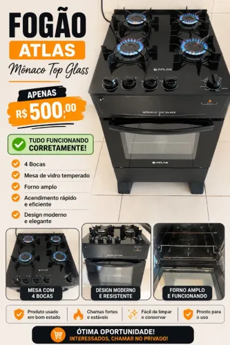 Fogão atlas 4 bocas