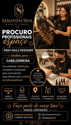Vaga de emprego cabeleireira e nails design