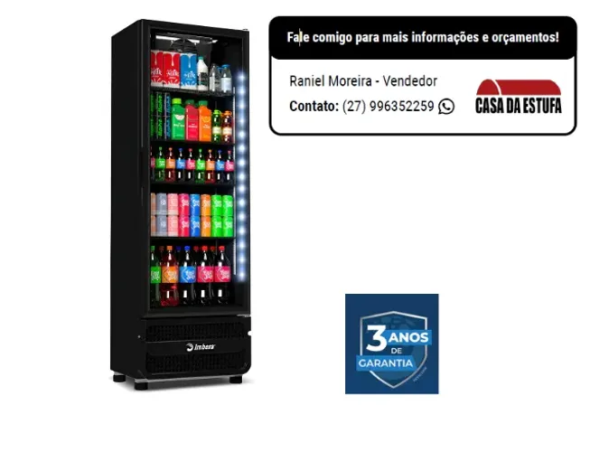 Refrigerador 369L Expositor de Bebidas Visa Cooler Bivolt- VRS13 - Full Black - Imbera