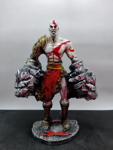 Kratos God of War 3 - Estátua Colecionável de Resina, 19cm