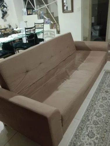 Sofá Cama 3 Lugares Bege - Elegante e Confortável