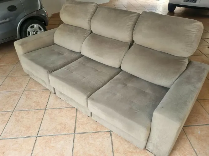 Sofá Herval reclinavel 3 lugares higienizado