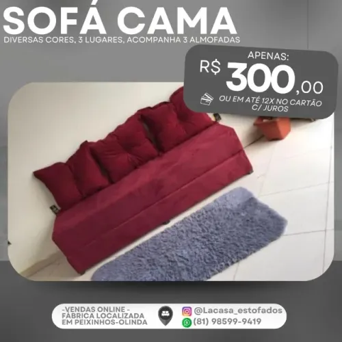 SOFÁ CAMA- TRÊS EM UM
