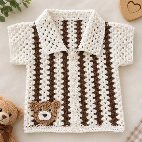 Blusinha de Crochê para Bebê 3 a 6 Meses | 100% Algodão ?