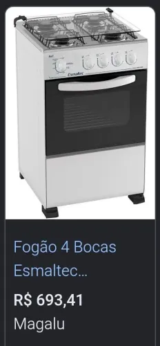 Fogão 4 bocas Bali Esmaltec