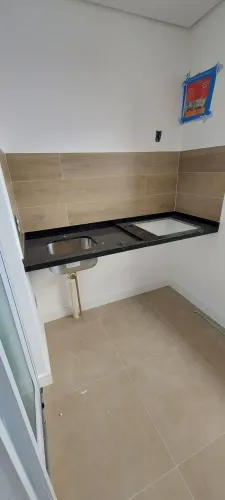 Pia de Granito com Cuba Inox Docol com Rasgo para Churrasqueira