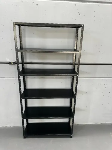 Estante de Aço Preta 6 Prateleiras 198x92x30 cm