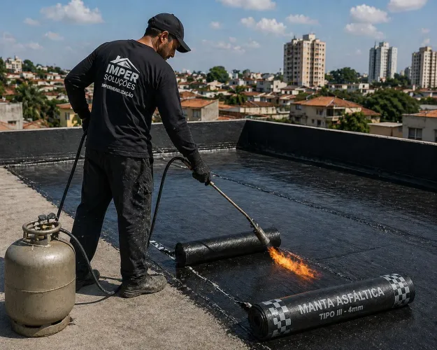 Impermeabilização de lages e telhado.