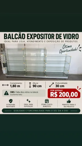 Balcão em vidro