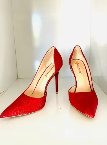 Scarpin vermelho crocodilo | Tam 38