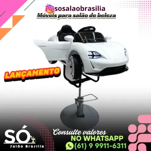 Cadeira de barbeiro - formato carrinho elétrico infantil. Direto de Fábrica.