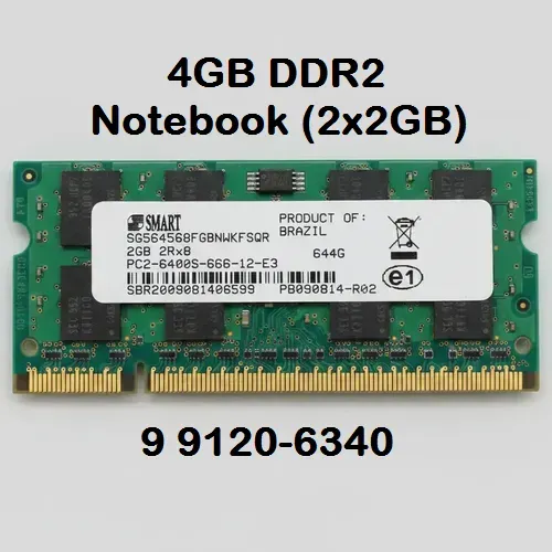 Memória Notebook 4GB DDR2 (2x2GB) Oportunidade P/ Mais Ágilidade! Instalação a Combonar.