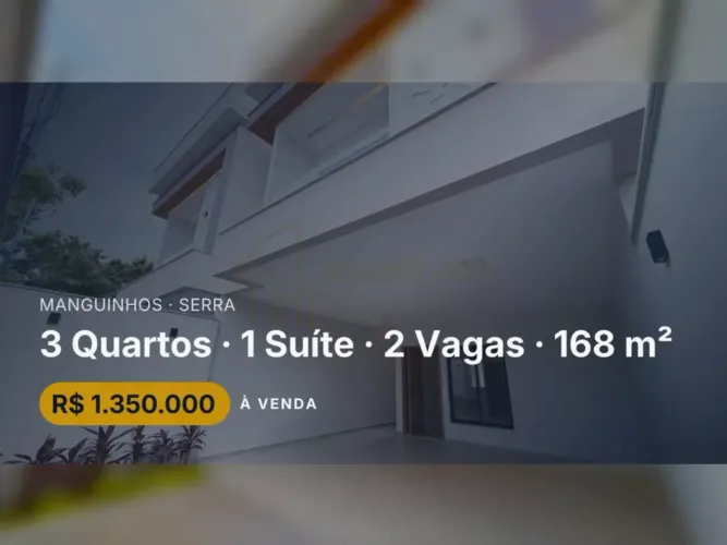 Manguinhos: Linda Casa com Acabamento Superior e Piscina