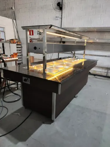 Buffet Self Service 12 GN Quente e Frio Inox Restaurante (Linha Premium)