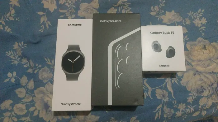 Galaxy s26 Ultra 1 dia de uso + NF / Smart Watch 8 + NF / Fones Buds FE 