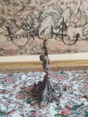 Castiçal de bronze para reparo 31x27