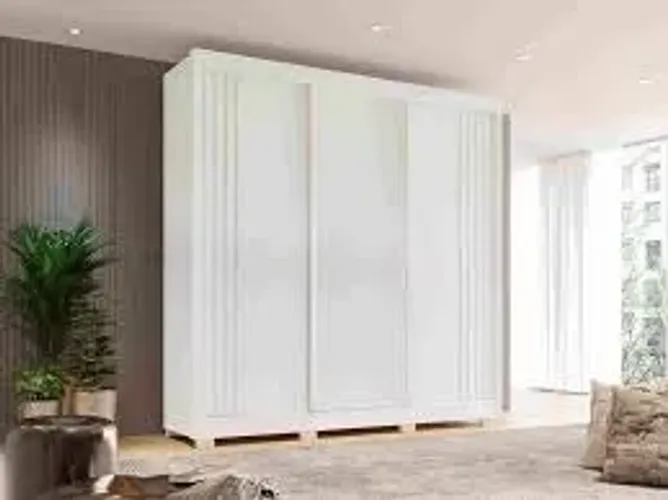 Guarda Roupa Atenas 3Pts 4Gvs Branco Salleto - Entrega Rápida!