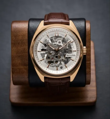 Relógio Bulova Skeleton Rose Gold Automático Novo