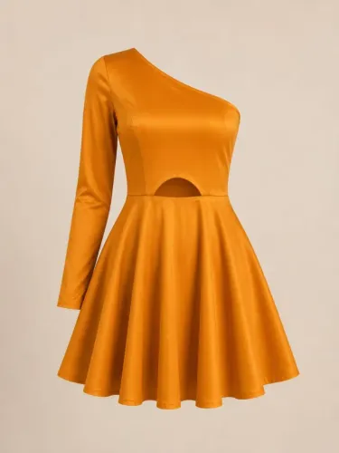VESTIDO RODADO AMARELO TAM G