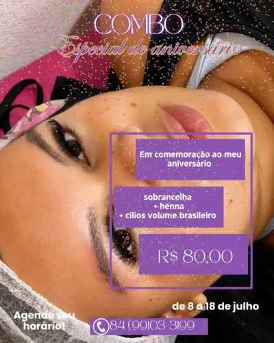 Cílios br e sobrancelhas 80,00