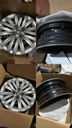 4 jogo de aro 15 + carlotas originais Saveiro 2023 + pneus 205/60 Pirelli