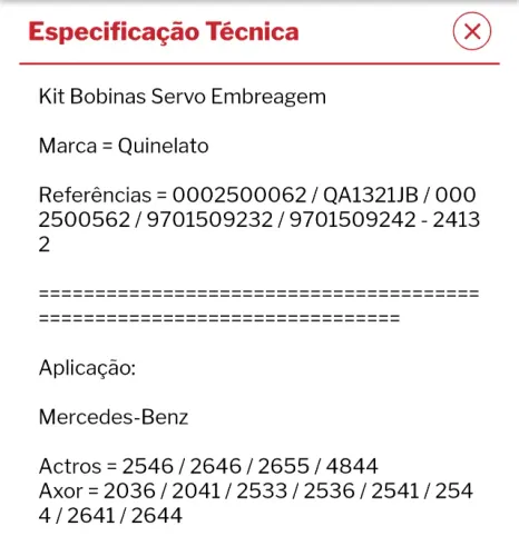 Bobina Servo embreagem MB Axor