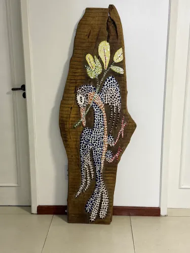 Obra Arte Quadro Marreco Mosaico sobre madeira 1,55X55