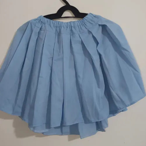 Saia Plissada Azul Infantil