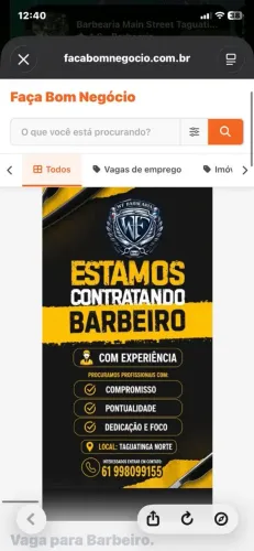Vaga pra barbeiro