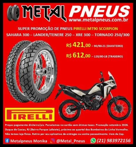 Pneu Moto Pirelli Sahara 300 XRE300 Lander Tenere 250 Tornado 250/300