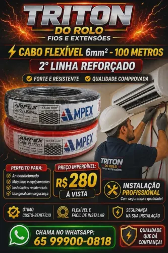 Fio 6 mm Flexível 100 Metros