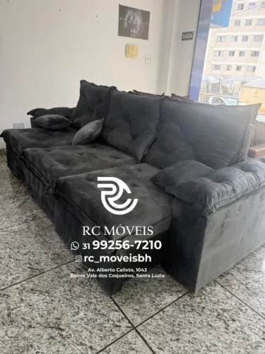 Sofá Londres 3 Módulos Retrátil e Reclinável 2,70m Veludo D33