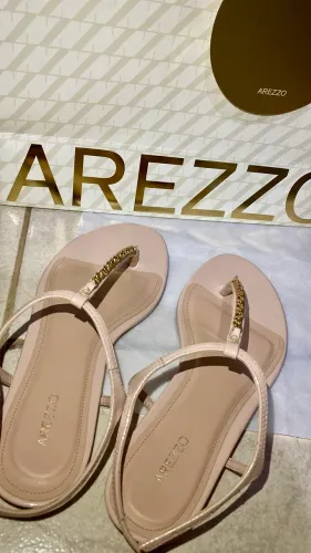 Sandália Arezzo Nude 37 NOVA + Sacola Original R$130