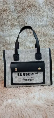 bolsa burberry tote cinza nova
