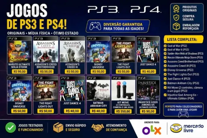 ? [VENDO] Jogos de PS3, PS4 e Kit Move - A partir de 40 reais