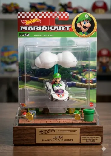 Hotwheels mario kart luigi