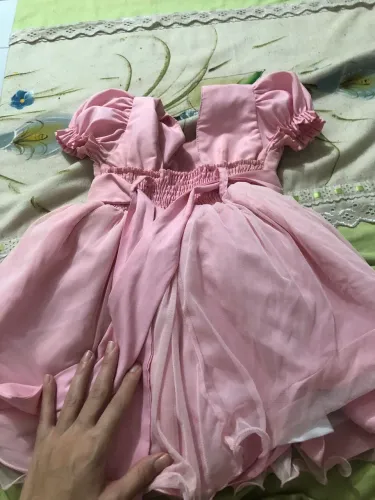 Vestido infantil de festa rosa
