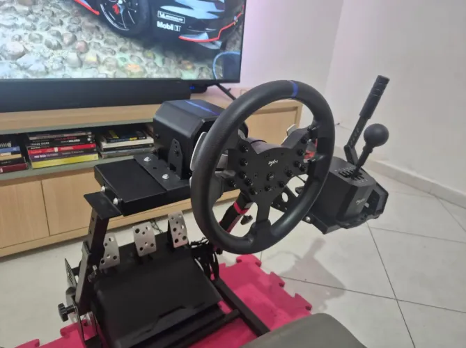 VOLANTE PXN V99 + PEDAIS + CÂMBIO MANUAL + FREIO DE MÃO