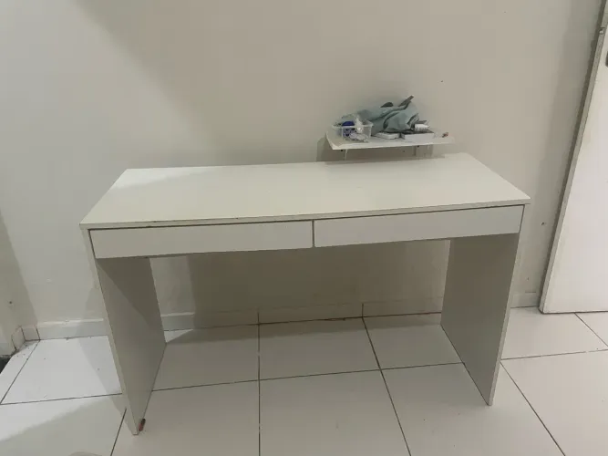 Escrivaninha / Mesa para Estudo e Home Office Branca 2 Gavetas
