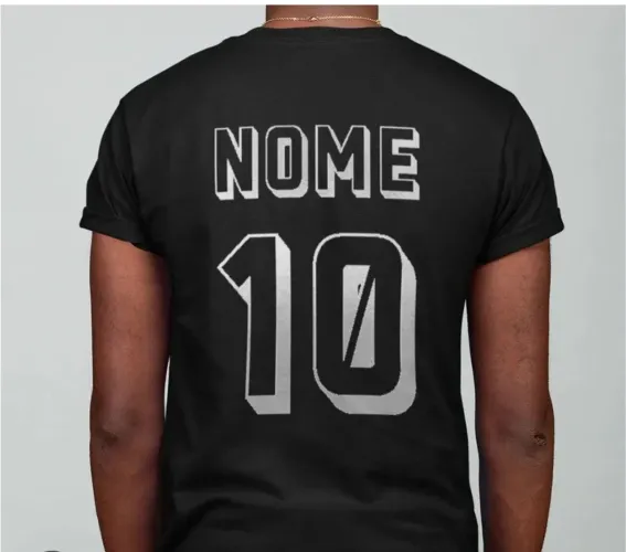 Número e nome em camisetas de time