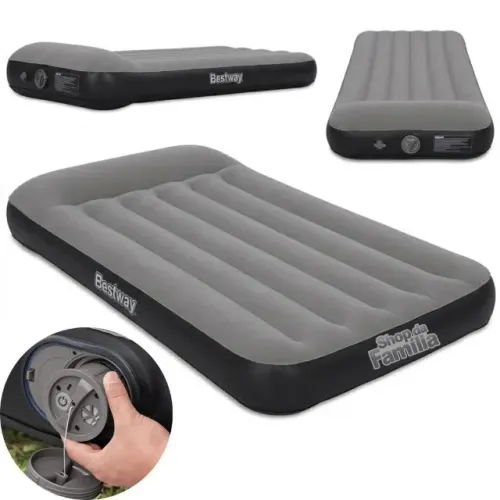 Colchão Inflável Bestway Tritech Solteiro Soft Top Resistente 671BQ