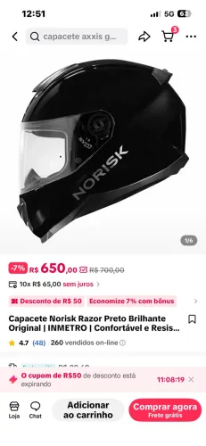 Capacete norisk novo na caixa