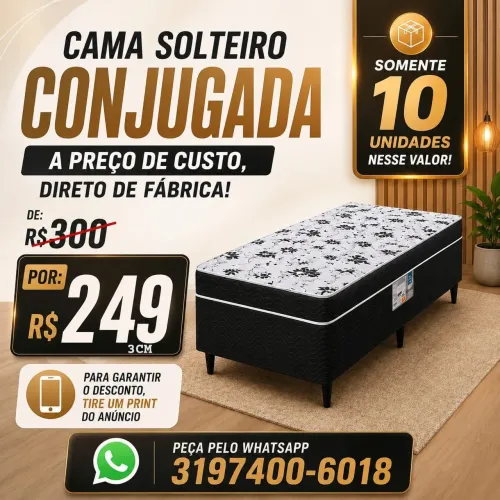Cama box solteiro preço de fábrica