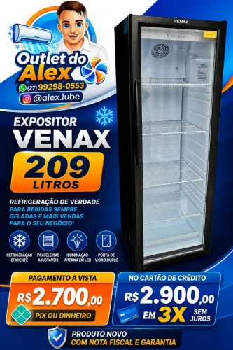 Vendo expositor Venax 209 Litros - Novo