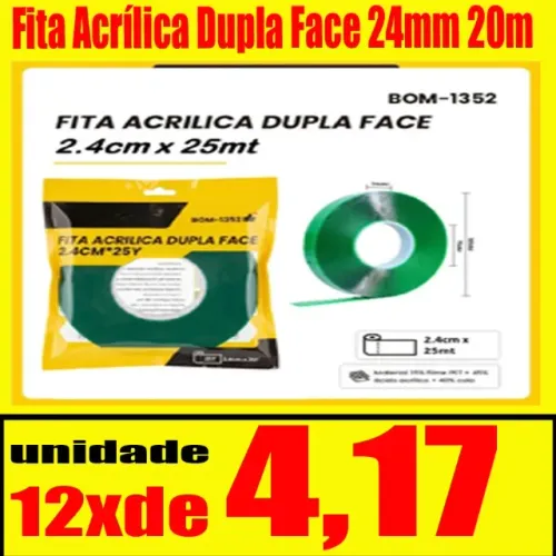Fita Acrílica Dupla Face 24mm 20m 0229